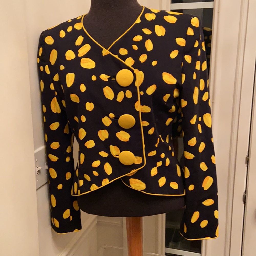68 E Strauss Vintage Blazer & Scarf sz 8 jck p2p 18 21L - Picture 5 of 15
